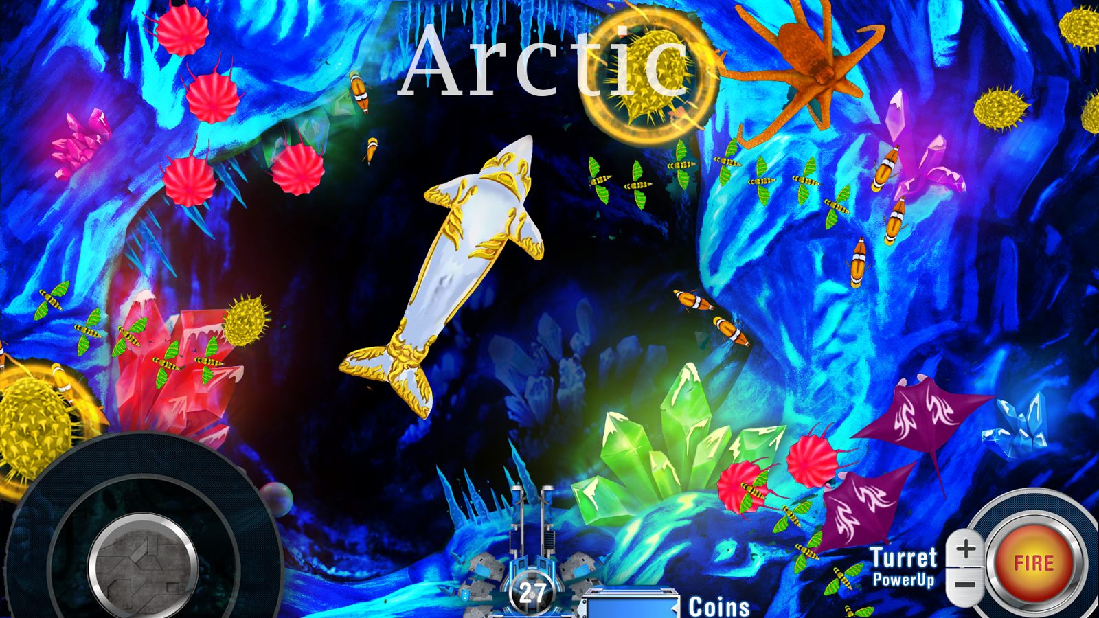 Treasure Shot Arctic table with sea creatures
