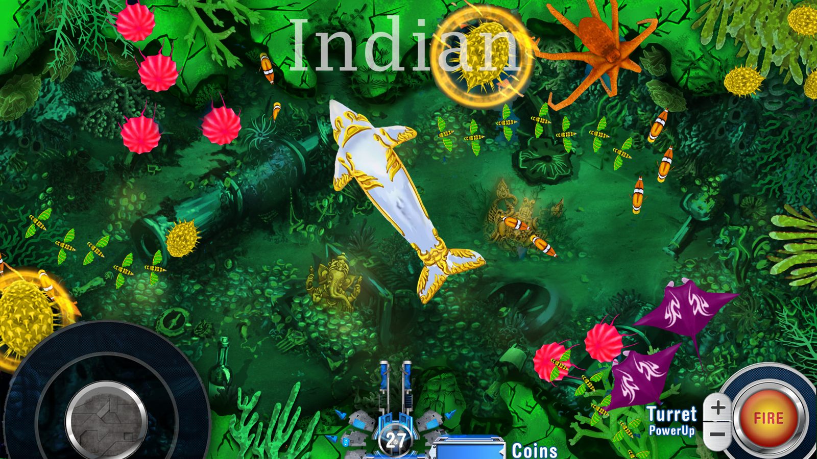 Treasure Shot Indian Ocean table with sea creatures